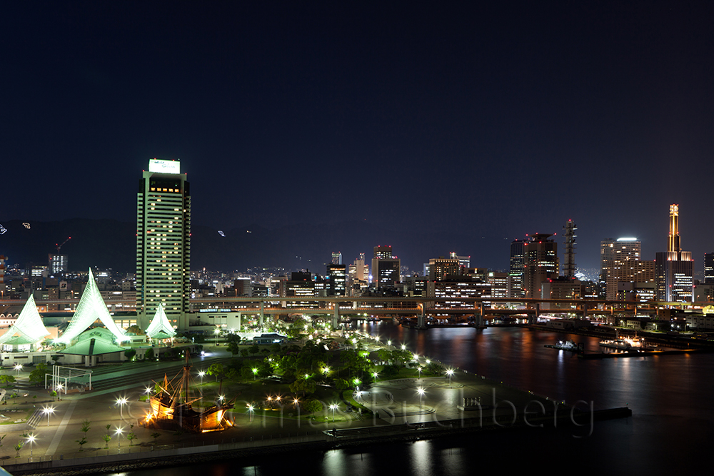 View from the 13th floor of the Kobe Meriken Park Oriental Hotel