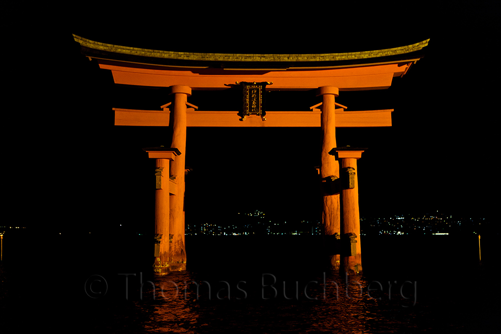 Miyajima Jinja Torii by Night