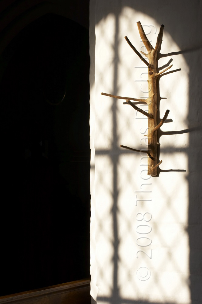 Sunlight through a church window.